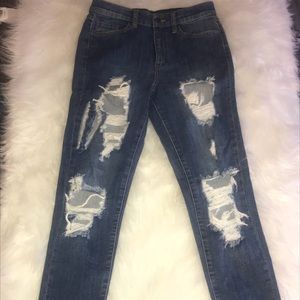 High Waisted Ripped Fashion Nova Jeans